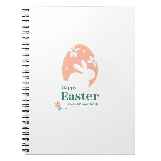 Prettig Pasen – Konijn & Ei Bloemendesign Notitieboek (Voorkant)