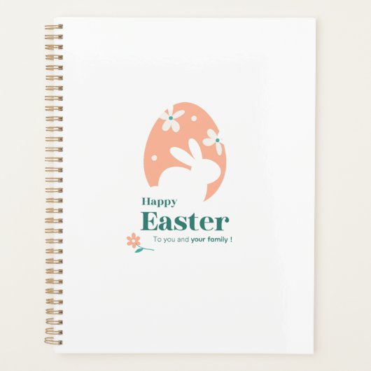 Prettig Pasen – Konijn & Ei Bloemendesign Planner (Voorkant)