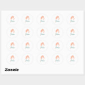 Prettig Pasen – Konijn & Ei Bloemendesign Ronde Sticker (Vel)