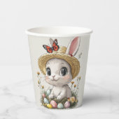 Prettig Pasen Konijn Eieren Lieveheersbeestje Vlin Papieren Bekers (Voorkant)