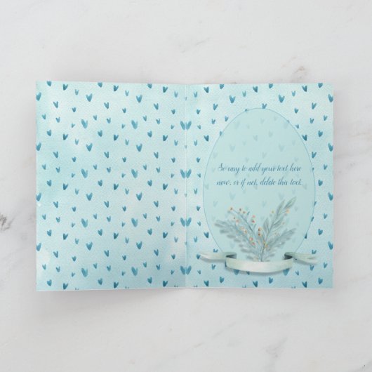 Prettig Pasen! Konijn in hete lucht ballon waterve Kaart (Binnen)