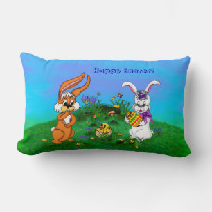 Prettig Pasen! Konijn met Bunny en Kuiken Kussen
