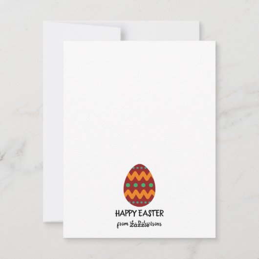 Prettig Pasen! Konijn Silhouet Rood Buffalo Plaid Feestdagenkaart (Achterkant)