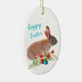 Prettig Pasen Konijn Vakantie  Keramisch Ornament (Rechts)