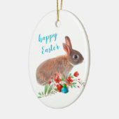 Prettig Pasen Konijn Vakantie  Keramisch Ornament (Links)