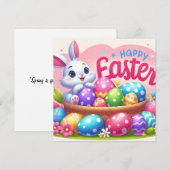 Prettig Pasen - Konijneneieren in Pasteltinten Feestdagenkaart (Voorkant / Achterkant)