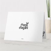 Prettig Pasen, Konijnenoren Op Zwarte Tekst Kaart (Achterkant)