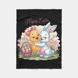 Prettig Pasen Kuiken Konijn Beste Vrienden Cute Pa Fleece Deken