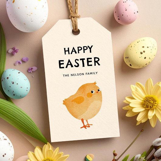Prettig Pasen kuiken leuk en feestelijk Cadeaulabel