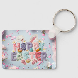 Prettig Pasen "Latch Yarn" Sleutelhanger