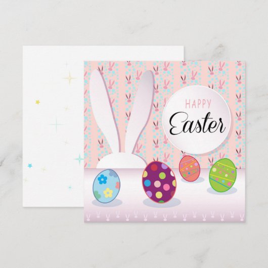 Prettig Pasen Lente Lieve Konijn Paaseierenjacht Feestdagenkaart (Voorkant / Achterkant)