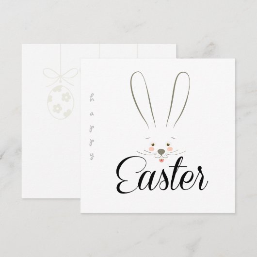 Prettig Pasen Lentebloemen Knuffel Konijn Paaseier Feestdagenkaart (Voorkant / Achterkant)
