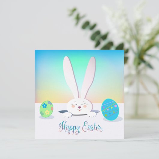 Prettig Pasen Lentebunny Paaseieren Jacht Feestdagenkaart (Staand voorkant)