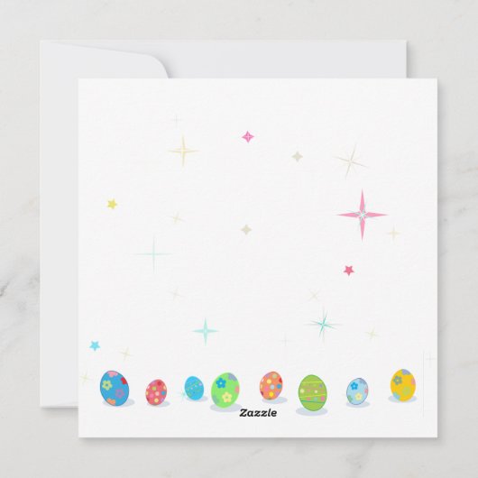 Prettig Pasen Lentebunny Paaseieren Jacht Feestdagenkaart (Achterkant)