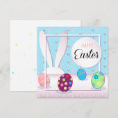 Prettig Pasen Lentebunny Paaseieren Jacht Feestdagenkaart (Voorkant / Achterkant)