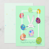 Prettig Pasen Lentebunny Paaseieren Jacht Feestdagenkaart (Voorkant / Achterkant)