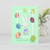 Prettig Pasen Lentebunny Paaseieren Jacht Feestdagenkaart (Staand voorkant)