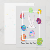 Prettig Pasen Lentebunny Paaseieren Jacht Feestdagenkaart (Voorkant / Achterkant)