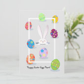 Prettig Pasen Lentebunny Paaseieren Jacht Feestdagenkaart (Staand voorkant)