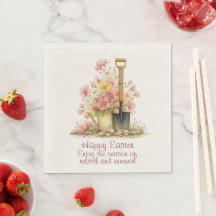 Prettig Pasen Lenteroze en Gele Bloemen Spade
