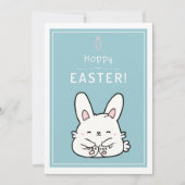 Prettig Pasen Lieve Baby Konijn Schattig Dier Grap Feestdagenkaart (Voorkant)