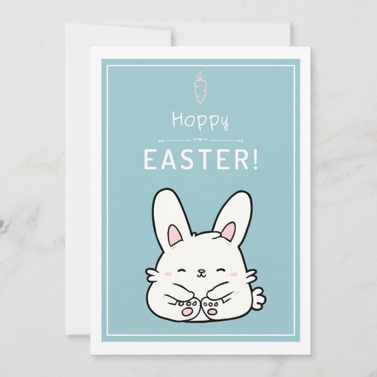 Prettig Pasen Lieve Baby Konijn Schattig Dier Grap Feestdagenkaart (Voorkant)