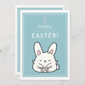 Prettig Pasen Lieve Baby Konijn Schattig Dier Grap Feestdagenkaart (Voorkant / Achterkant)