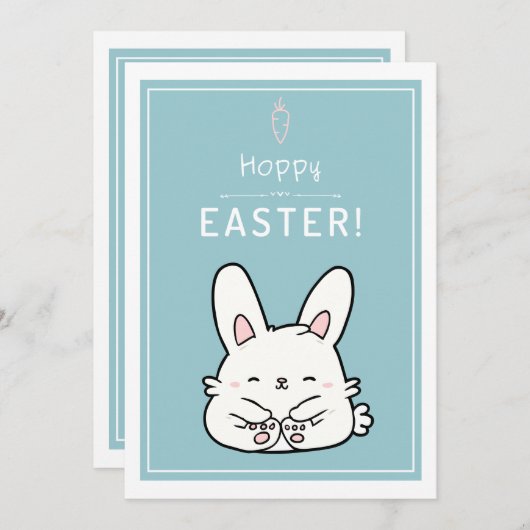 Prettig Pasen Lieve Baby Konijn Schattig Dier Grap Feestdagenkaart (Voorkant / Achterkant)