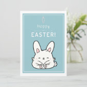 Prettig Pasen Lieve Baby Konijn Schattig Dier Grap Feestdagenkaart (Staand voorkant)