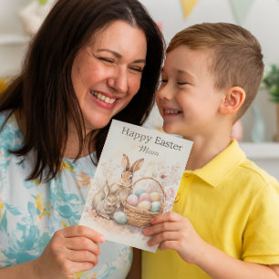Prettig Pasen Mama Watercolor Gevouwen Vakantiekaa Feestdagen Kaart