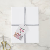 Prettig Pasen met drie schattige baby konijnen Cadeaulabel (Met Touw)