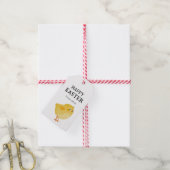 Prettig Pasen met Gele Kip Cadeaulabel (Met Touw)