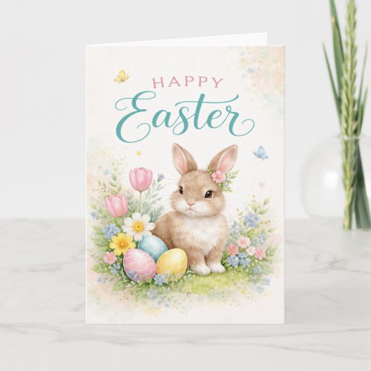 Prettig Pasen - met jong konijn Kaart (Voorkant)