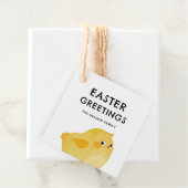 Prettig Pasen met klein gele kuiken Bedankjes Labels (In situ)
