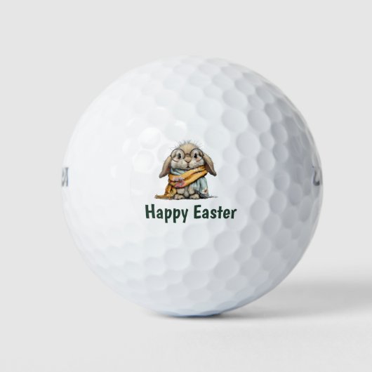 Prettig Pasen met konijn konijn Golfballen (Voorkant)