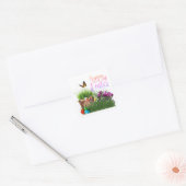 Prettig Pasen met Konijn Konijn Vakantie Vierkante Sticker (Envelop)