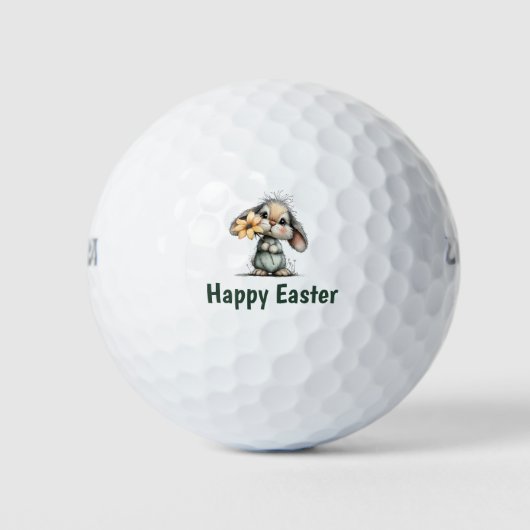 Prettig Pasen met konijn konijntje Golfballen (Voorkant)
