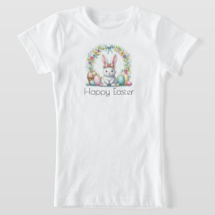 Prettig Pasen met Paashaas en Bloemen T-shirt
