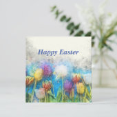 Prettig Pasen mooie tulpen Kaart (Staand voorkant)