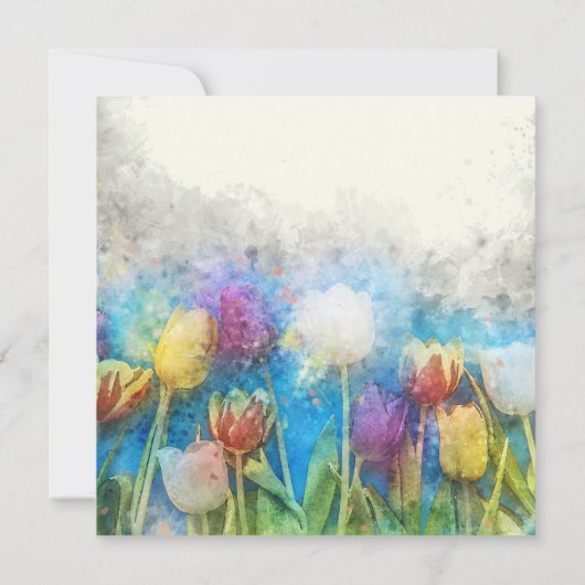 Prettig Pasen mooie tulpen Kaart (Achterkant)