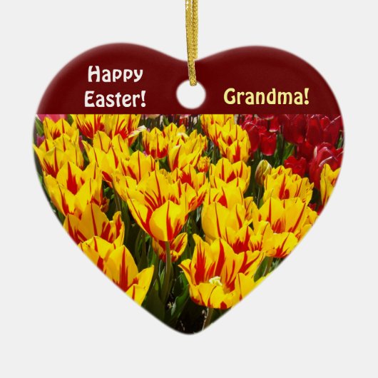 Prettig Pasen! Oma ornament cadeaus Tulpen Bloem (Voorkant)
