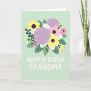 Prettig Pasen Oma Pastelkleurige Bloemen Eieren Bo Kaart