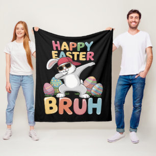 Prettig Pasen Ome Broer Grappige Dabbing Konijn Fleece Deken