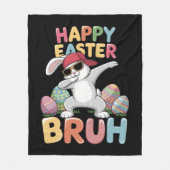 Prettig Pasen Ome Broer Grappige Dabbing Konijn Fleece Deken (Voorkant)