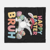 Prettig Pasen Ome Broer Grappige Dabbing Konijn Fleece Deken (Voorkant (Horizontaal))