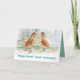 Prettig Pasen Oudere Kleinzoon Baby Kalkoen Vogel Kaart