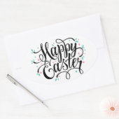 Prettig Pasen Ovale Sticker (Envelop)