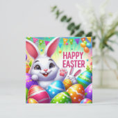 Prettig Pasen - Paaseieren in Pastelkleuren Feestdagenkaart (Staand voorkant)