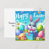 Prettig Pasen - Paaseieren in Pastelkleuren Feestdagenkaart (Voorkant / Achterkant)