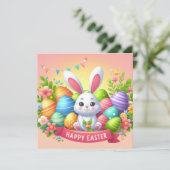 Prettig Pasen - Paaseieren in Pastelkleuren Feestdagenkaart (Staand voorkant)